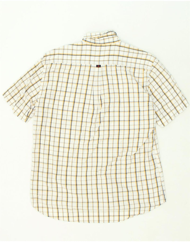 KAPPA Mens Short Sleeve Shirt XL Beige Check Cotton | Vintage Kappa | Thrift | Second-Hand Kappa | Used Clothing | Messina Hembry 