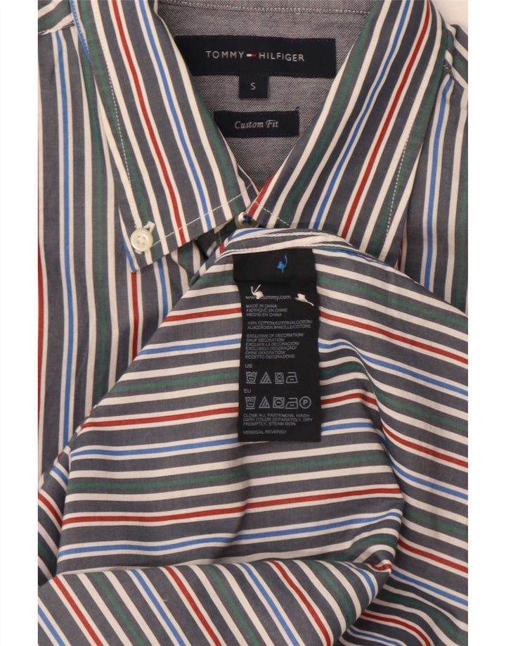 Tommy Hilfiger Mens Custom Fit Shirt Small Multicoloured Striped Cotton