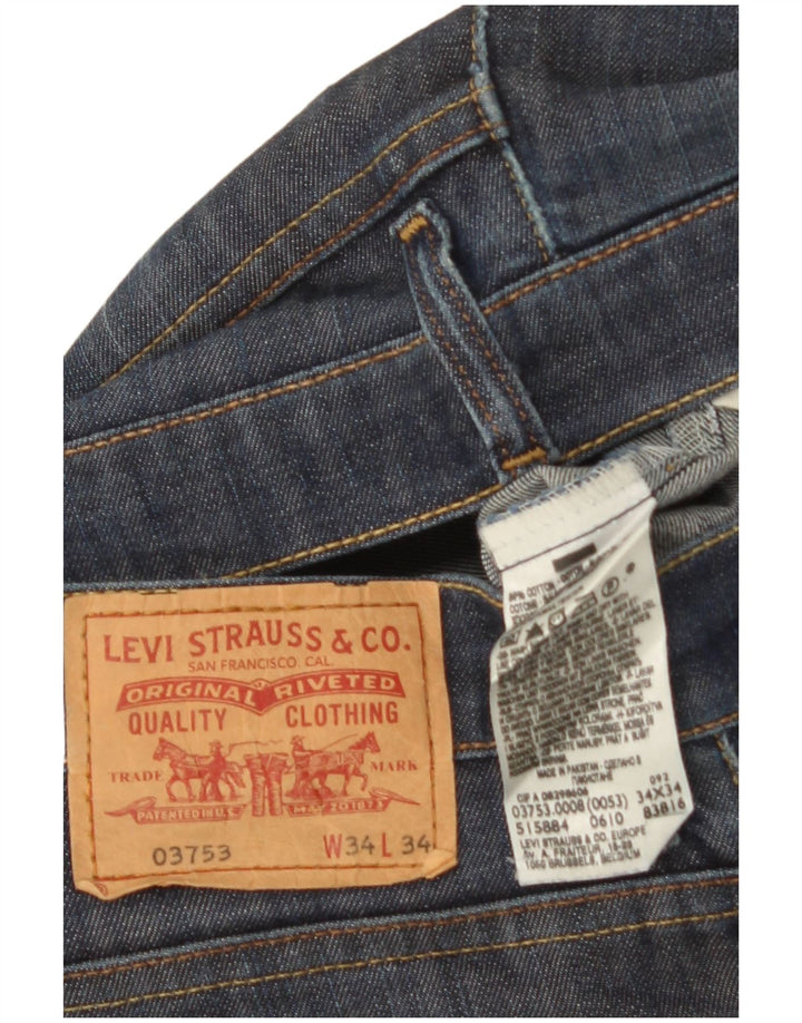 Levi's Mens Straight Jeans W34 L34 Navy Blue Cotton