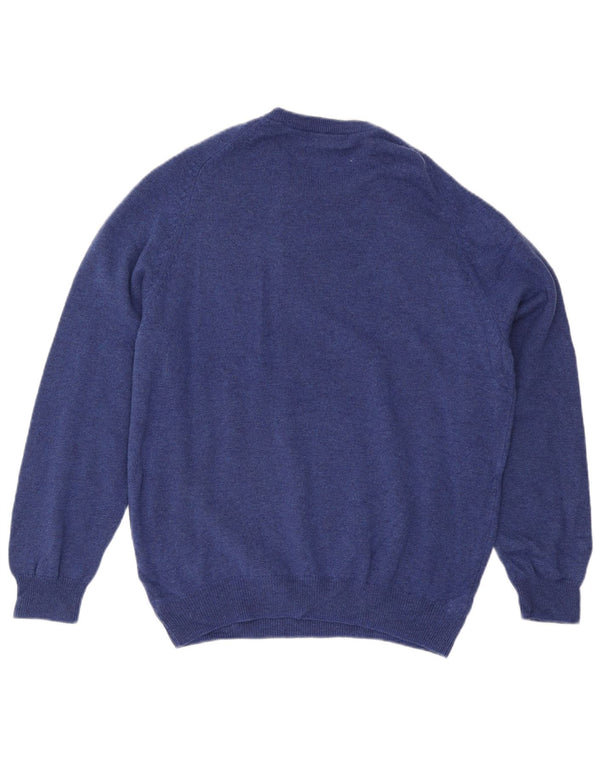 MARKS & SPENCER Mens Blue Harbour Crew Neck Jumper Sweater Large Blue Wool