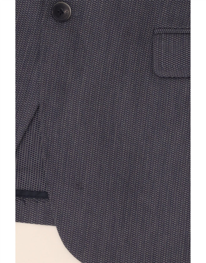 ZARA Mens 2 Button Blazer Jacket EU 50 Medium Navy Blue Polyester