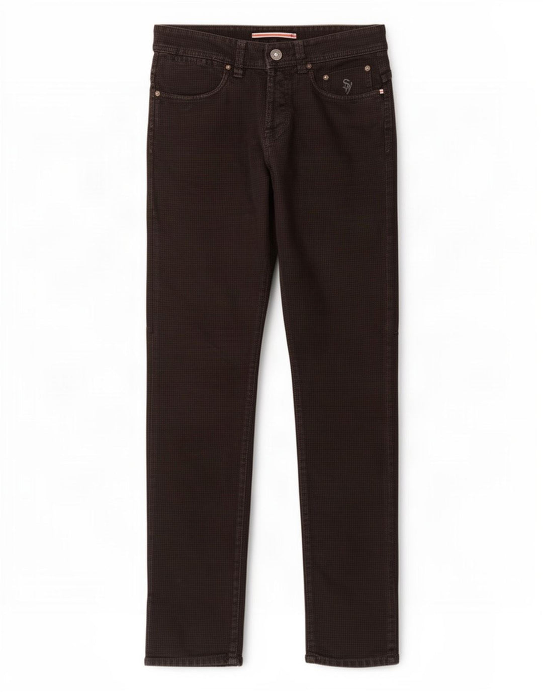 SIVIGLIA Mens Straight Jeans W31 L32 Black Houndstooth Cotton