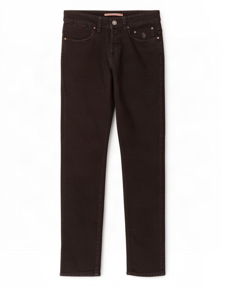 SIVIGLIA Mens Straight Jeans W31 L32 Black Houndstooth Cotton