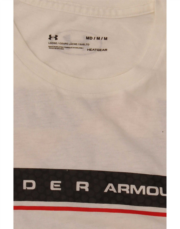Under Armour Mens Heat Gear Graphic T-Shirt Top Medium White