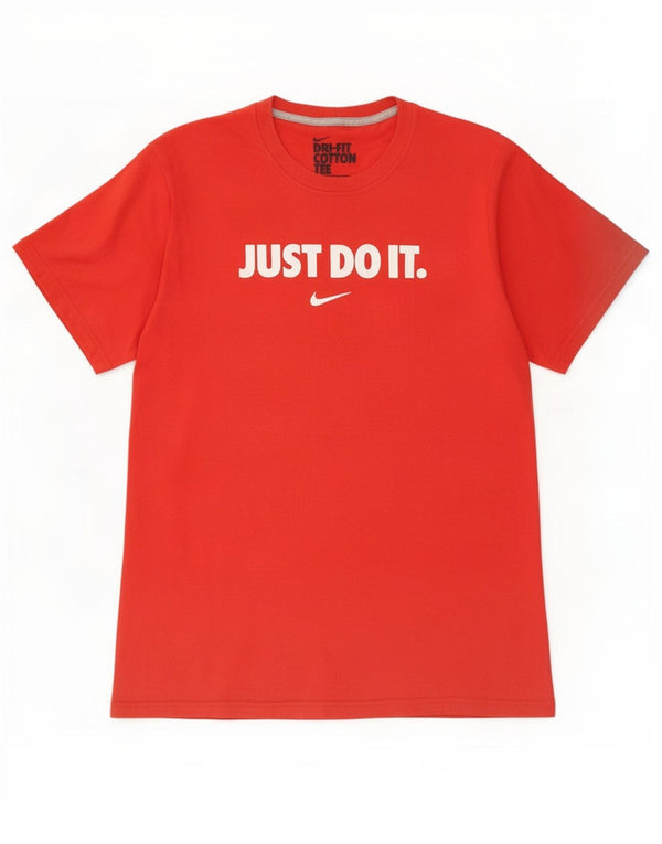 Nike Mens Dri Fit Graphic T-Shirt Top UK 34/36 Small Red Cotton