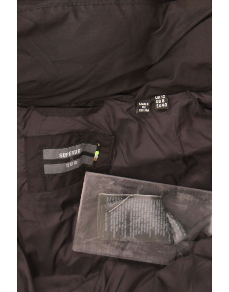 SUPERDRY Womens Hooded Padded Jacket UK 12 Medium  Black Nylon Vintage Superdry and Second-Hand Superdry from Messina Hembry 