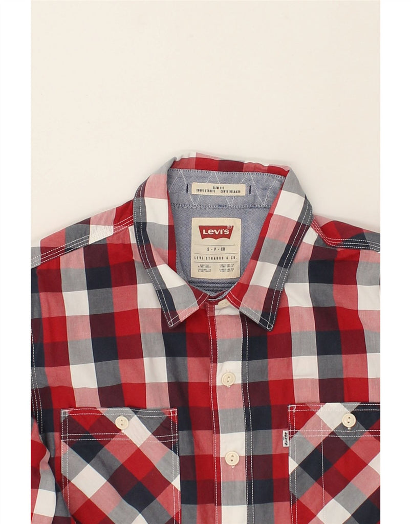 LEVI'S Mens Slim Fit Shirt Small Red Check Cotton | Vintage Levi's | Thrift | Second-Hand Levi's | Used Clothing | Messina Hembry 