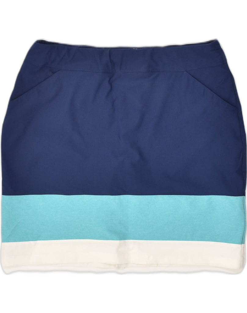 ADIDAS Womens Mini Skirt UK 14 Medium W33 Blue Colourblock Polyester | Vintage Adidas | Thrift | Second-Hand Adidas | Used Clothing | Messina Hembry 