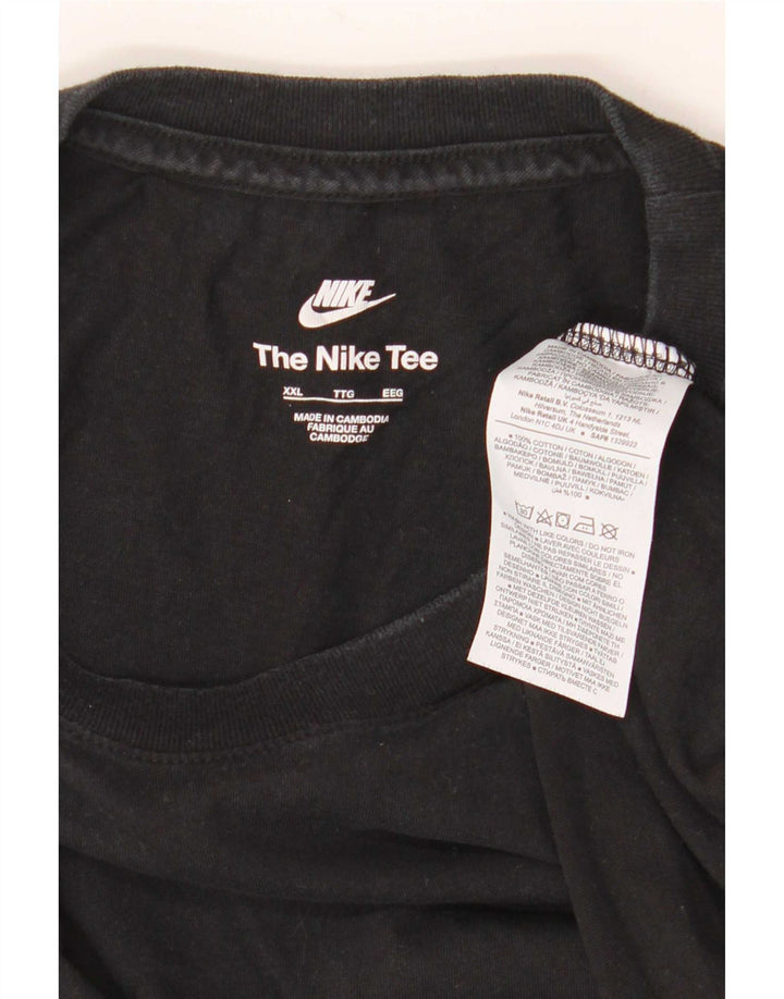 Nike Mens T-Shirt Top 2XL Black Cotton