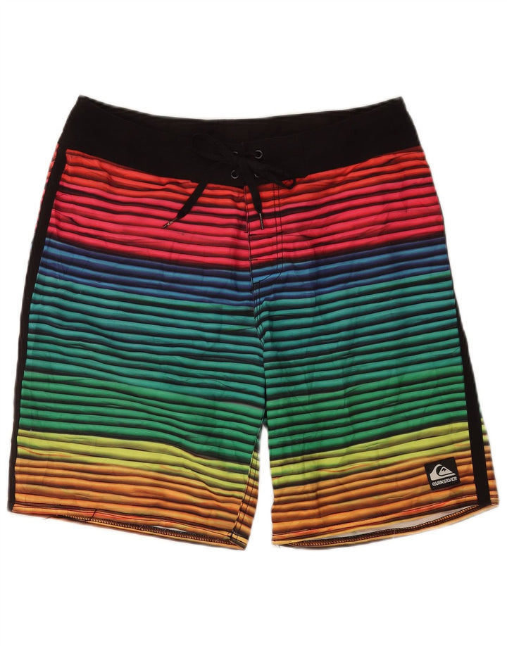 Quiksilver Mens Swimming Shorts Medium  Multicoloured Striped Polyester
