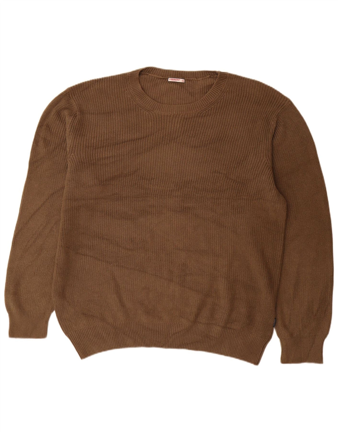 Carrera Mens Crew Neck Jumper Sweater 2XL Brown Cotton