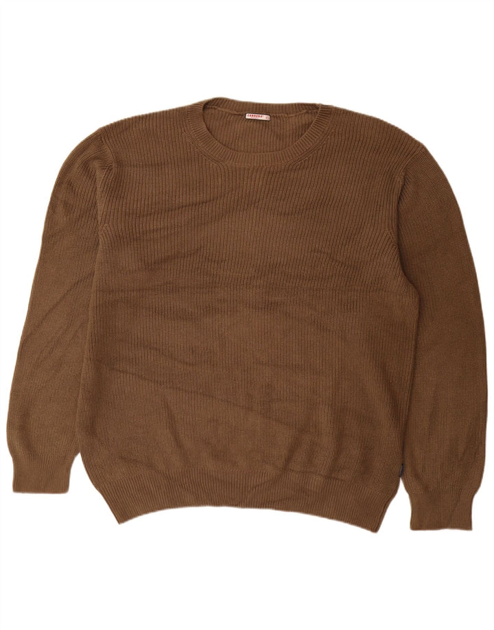 Carrera Mens Crew Neck Jumper Sweater 2XL Brown Cotton