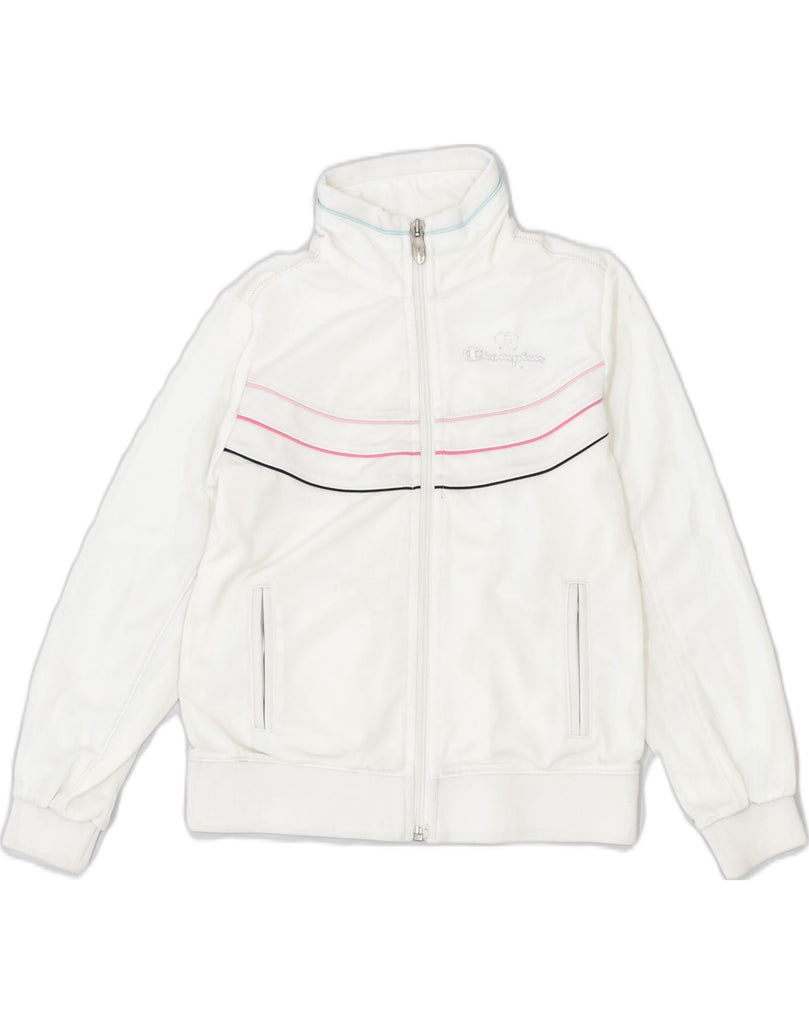 CHAMPION Girls Tracksuit Top Jacket 5-6 Years XS White Polyester | Vintage Champion | Thrift | Second-Hand Champion | Used Clothing | Messina Hembry 