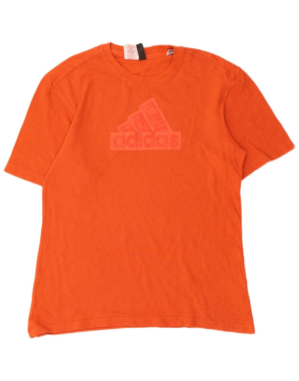 Adidas Boys Graphic T-Shirt Top 15-16 Years Orange Cotton