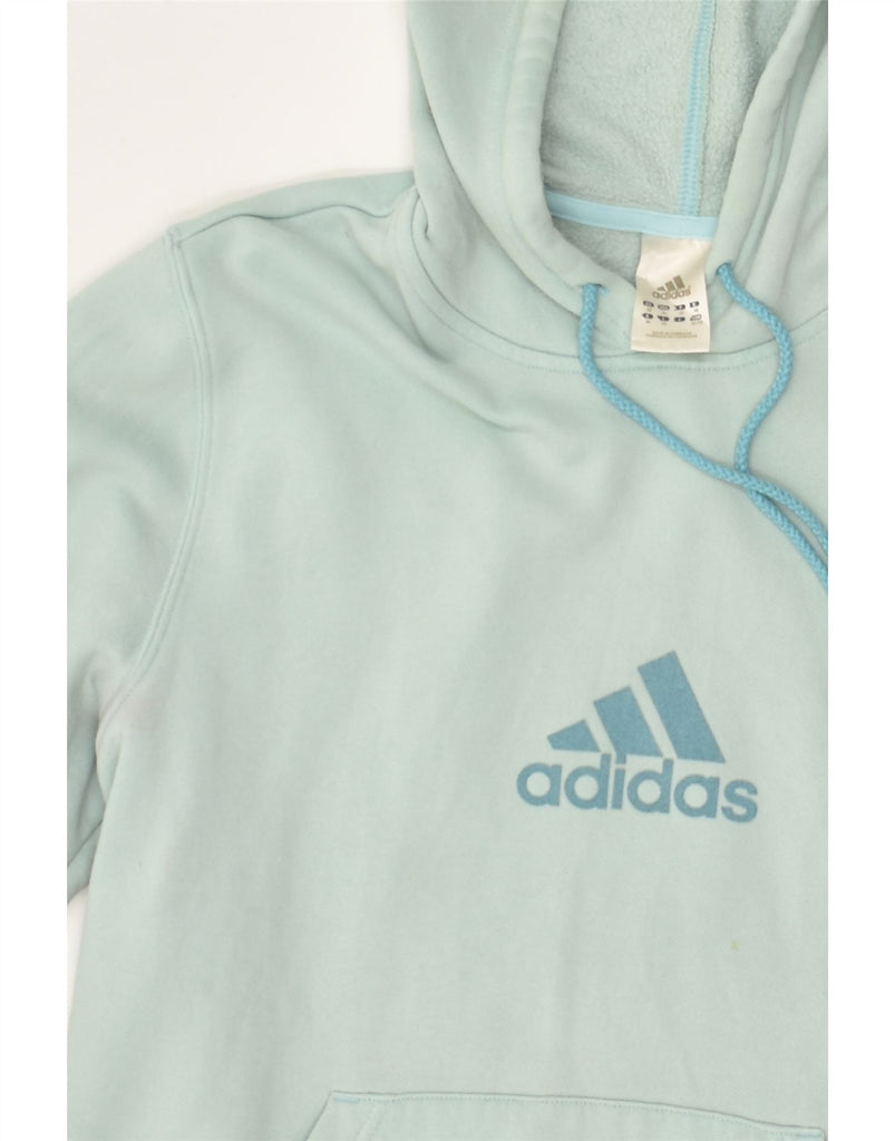 ADIDAS Womens Graphic Hoodie Jumper XL Turquoise Cotton | Vintage Adidas | Thrift | Second-Hand Adidas | Used Clothing | Messina Hembry 