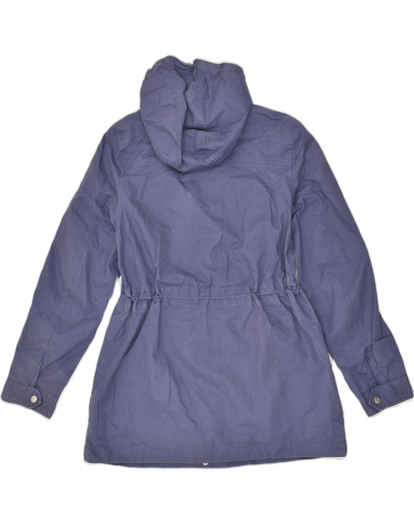 JOULES Womens Hooded Rain Jacket UK 10 Small Blue Cotton | Vintage Joules | Thrift | Second-Hand Joules | Used Clothing | Messina Hembry 