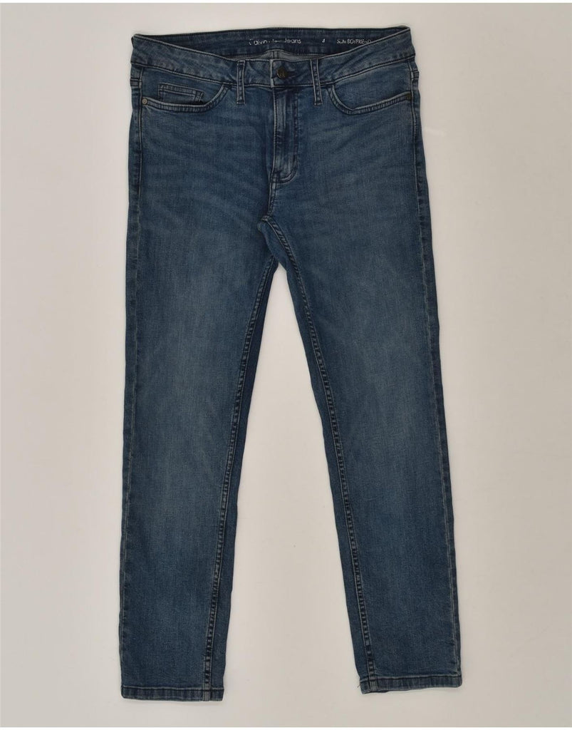 CALVIN KLEIN Womens Boyfriend Slim Jeans W34 L27 Blue Cotton | Vintage Calvin Klein | Thrift | Second-Hand Calvin Klein | Used Clothing | Messina Hembry 