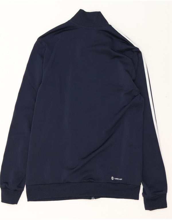 ADIDAS Boys Aeroready Tracksuit Top Jacket 13-14 Years Navy Blue
