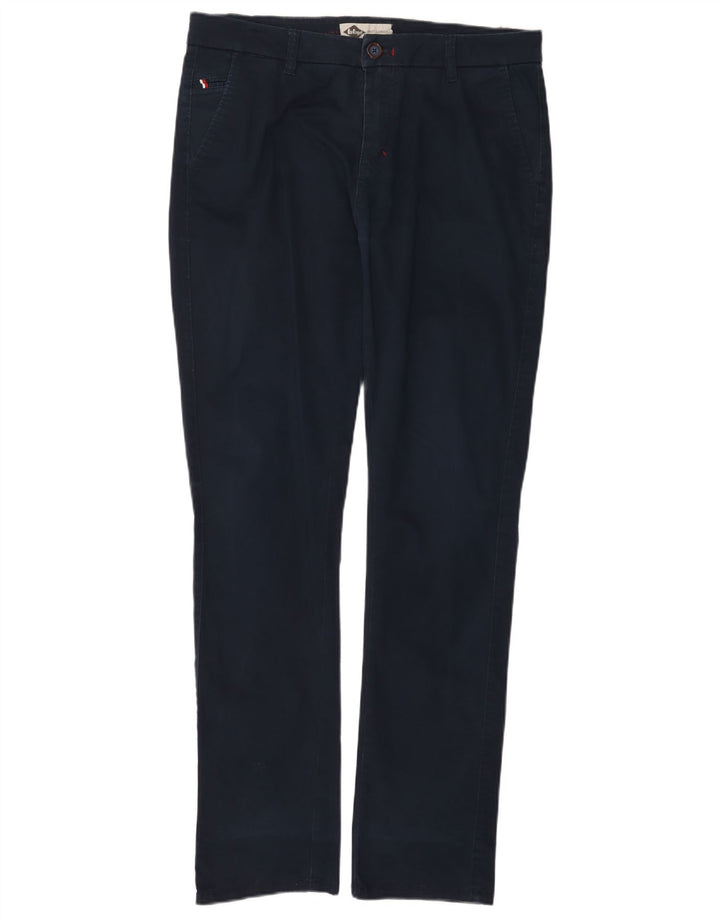 LEE COOPER Mens Slim Chino Trousers W34 L34 Navy Blue Cotton