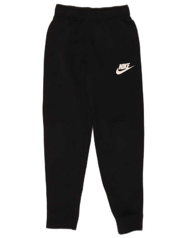 NIKE Boys Tracksuit Trousers Joggers 8-9 Years Small Black Polyester