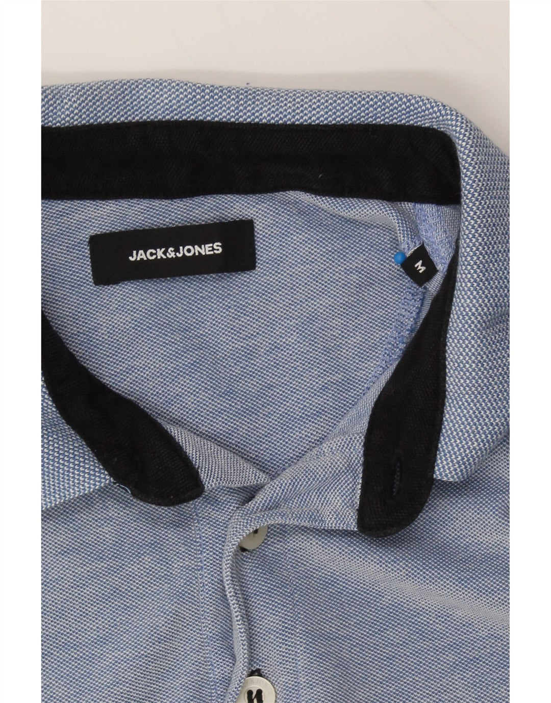 JACK & JONES Mens Polo Shirt Medium Blue Cotton Vintage Jack & Jones and Second-Hand Jack & Jones from Messina Hembry 