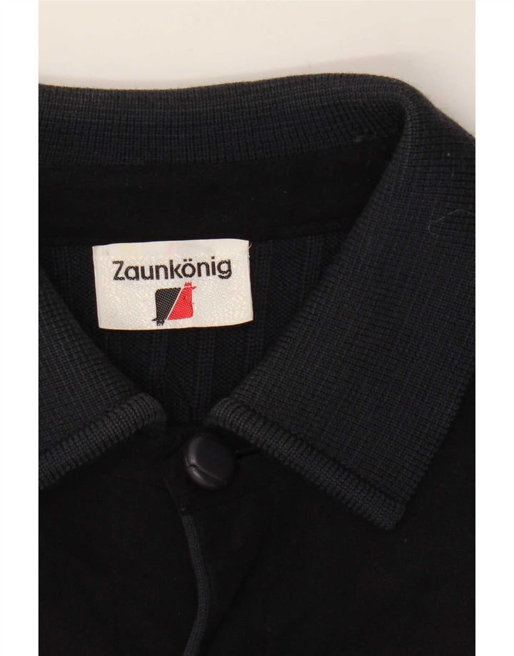 Vintage Mens Cardigan Sweater Medium Navy Blue Colourblock