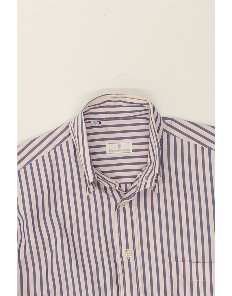 ERMENEGILDO ZEGNA Mens Shirt Size 15 38 Medium Purple Striped Cotton | Vintage Ermenegildo Zegna | Thrift | Second-Hand Ermenegildo Zegna | Used Clothing | Messina Hembry 