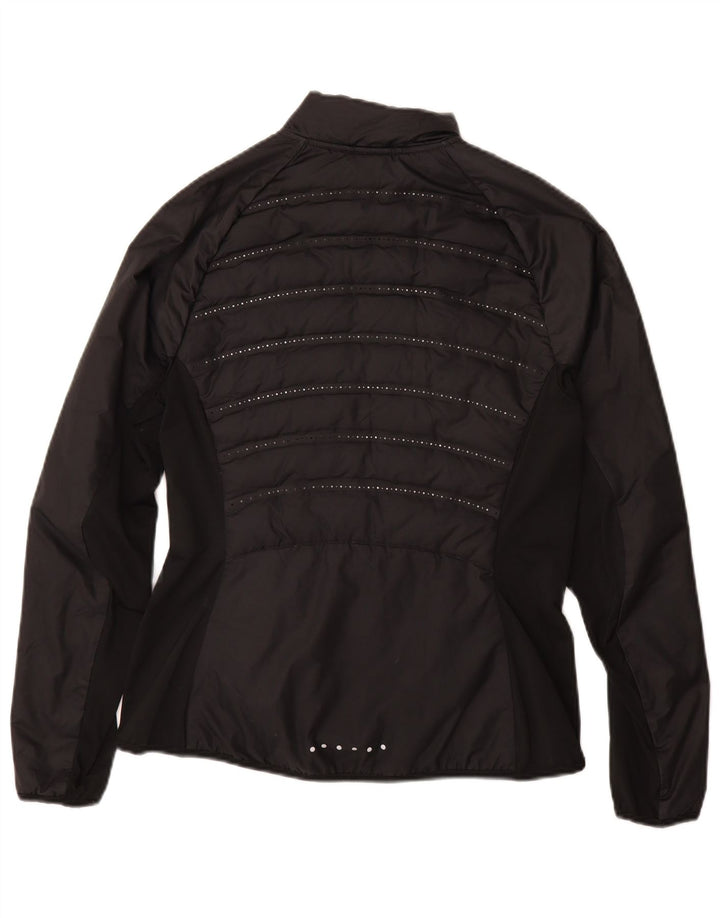 NIKE Womens Racer Jacket UK 12 Medium Black Polyester