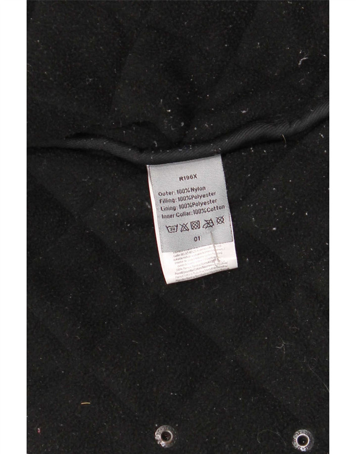 Vintage Mens Quilted Jacket UK 42 XL Black Nylon