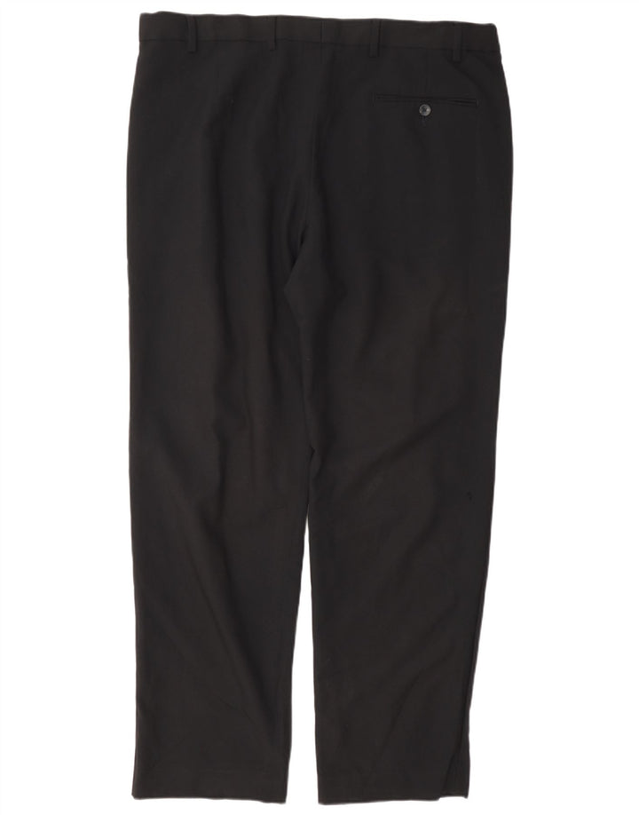 Marks & Spencer Mens Regular Suit Trousers W38 L31 Black Polyester