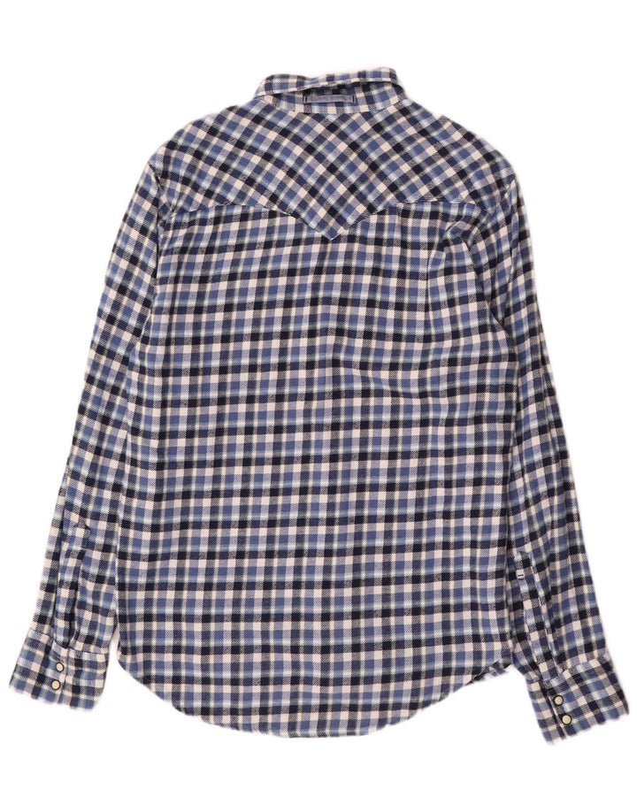 Levi's Mens Slim Fit Flannel Shirt Medium Blue Check Cotton