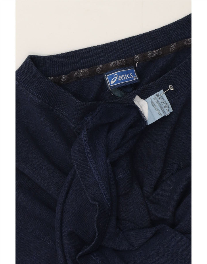 Asics Mens T-Shirt Top Medium Navy Blue Cotton