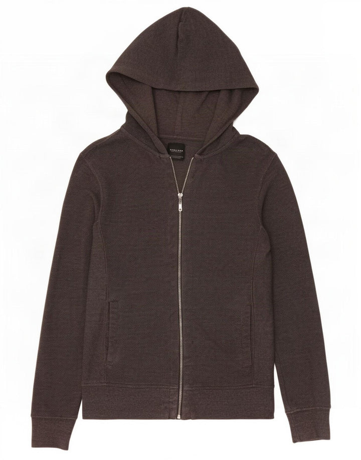 Zara Mens Zip Hoodie Sweater Medium Grey