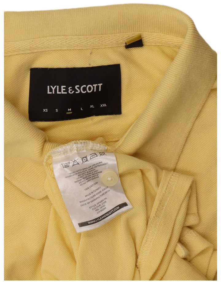 Lyle & Scott Mens Polo Shirt Medium Yellow Cotton
