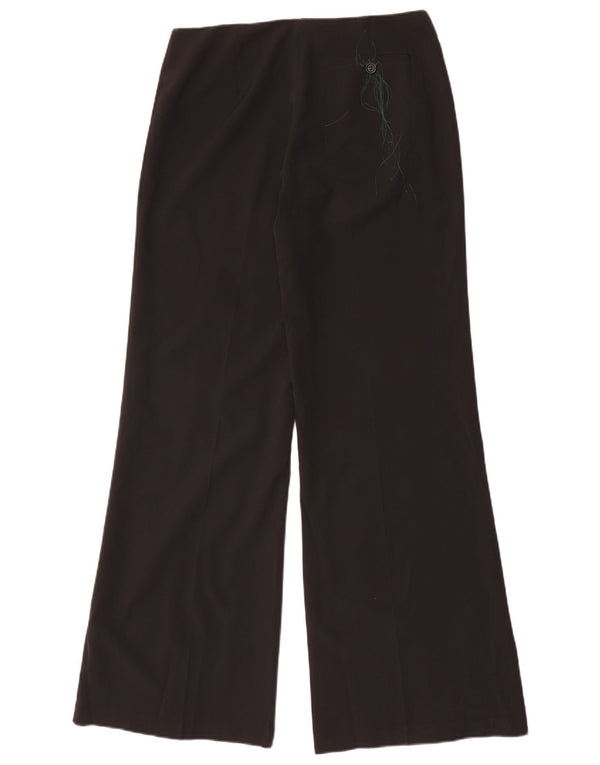Benetton Womens Wide Leg Casual Trousers IT 42 Medium W30 L34 Black