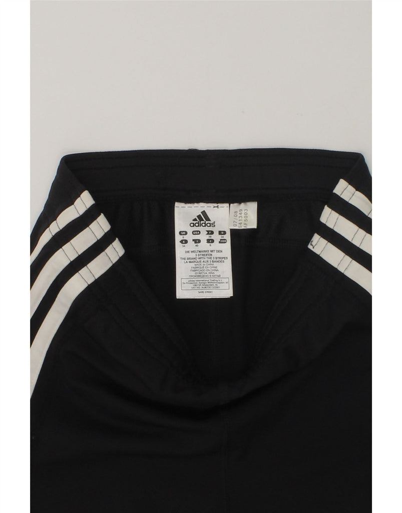 ADIDAS Womens Climalite Graphic Sport Shorts UK 8 Small Black Polyamide | Vintage Adidas | Thrift | Second-Hand Adidas | Used Clothing | Messina Hembry 