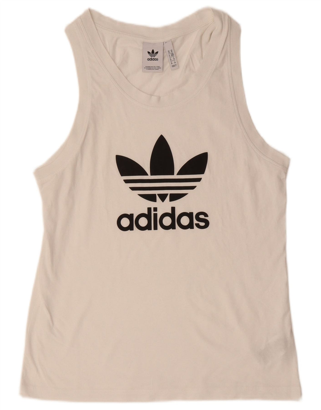 ADIDAS Mens Graphic Vest Top Medium White Cotton