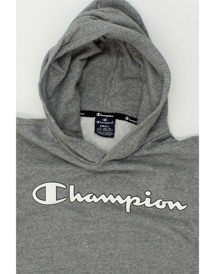 CHAMPION Mens Graphic Hoodie Jumper Small Grey Cotton Vintage Champion and Second-Hand Champion from Messina Hembry 