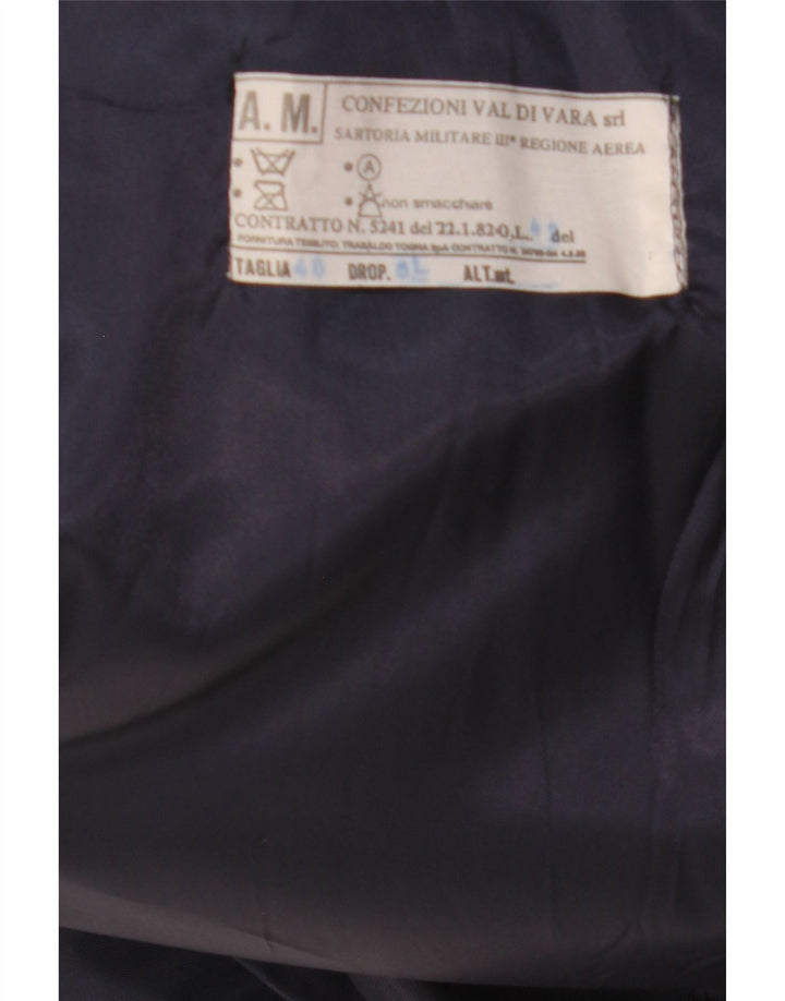Vintage Mens Trench Coat IT 48 Medium Navy Blue