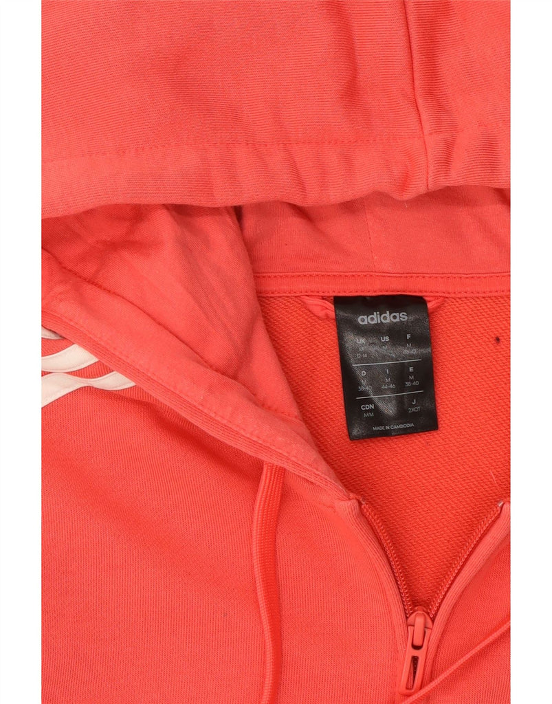 ADIDAS Womens Zip Hoodie Sweater UK 12/14 Medium Pink Cotton Vintage Adidas and Second-Hand Adidas from Messina Hembry 