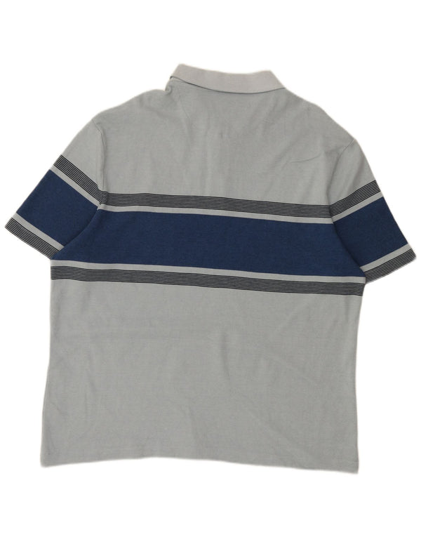 Marks & Spencer Mens Polo Shirt 2XL Blue Colourblock Cotton