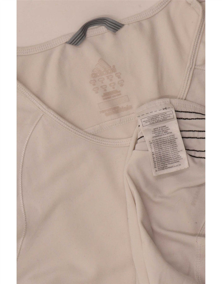 Adidas Womens Climalite T-Shirt Top UK 12 Medium White Polyester
