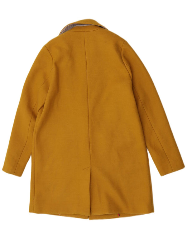Joules Womens Overcoat UK 10 Small Yellow Polyester Classic