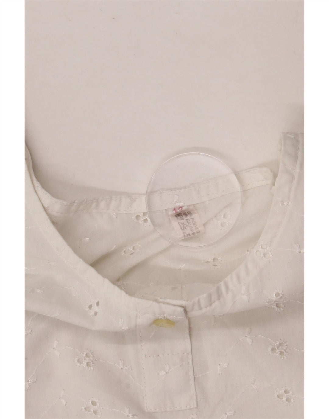 Vintage Womens Sleeveless Blouse Top EU 44 XL White Cotton