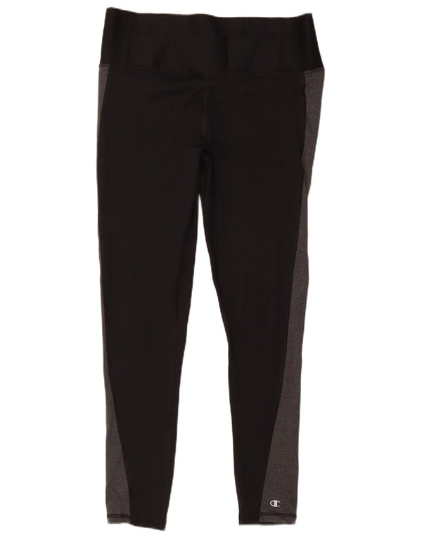 Champion Womens Leggings UK 18 XL Black Colourblock Polyester