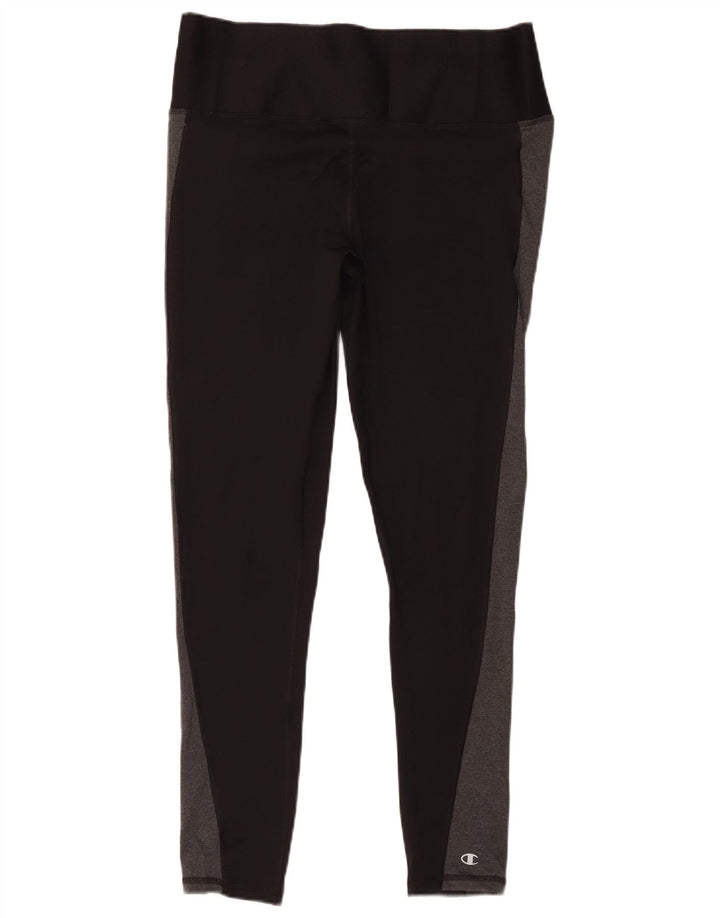 Champion Womens Leggings UK 18 XL Black Colourblock Polyester