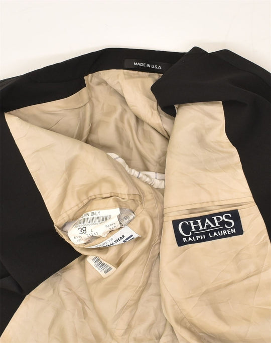 CHAPS RALPH LAUREN Mens 2 Button Blazer Jacket UK 38 Medium Black, Vintage  & Second-Hand Clothing Online