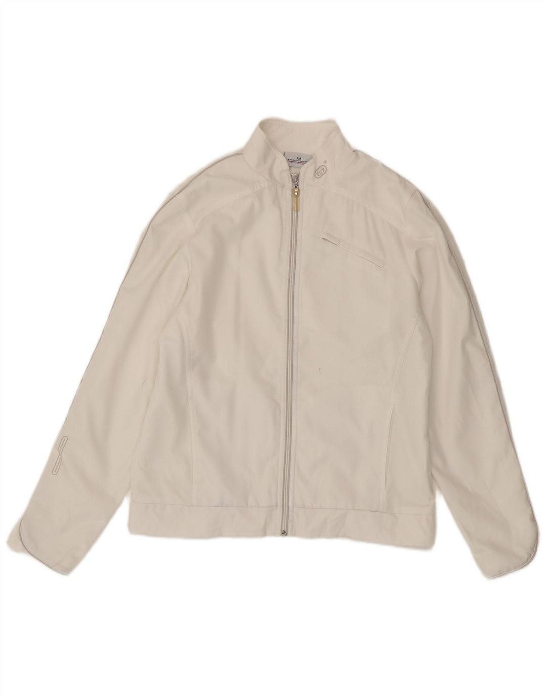 Sergio Tacchini Womens Tracksuit Top Jacket Size 14 Medium White