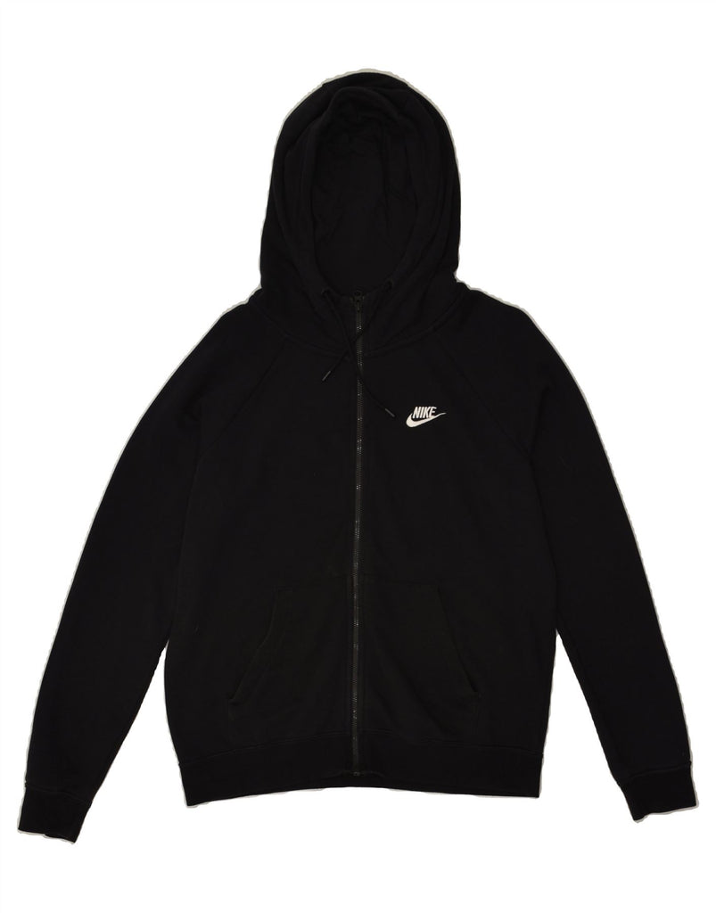 NIKE Mens Zip Hoodie Sweater Medium Black Cotton | Vintage Nike | Thrift | Second-Hand Nike | Used Clothing | Messina Hembry 