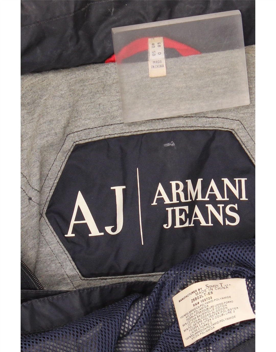 Armani Jeans Mens Rain Jacket UK 40 Large Navy Blue Polyamide